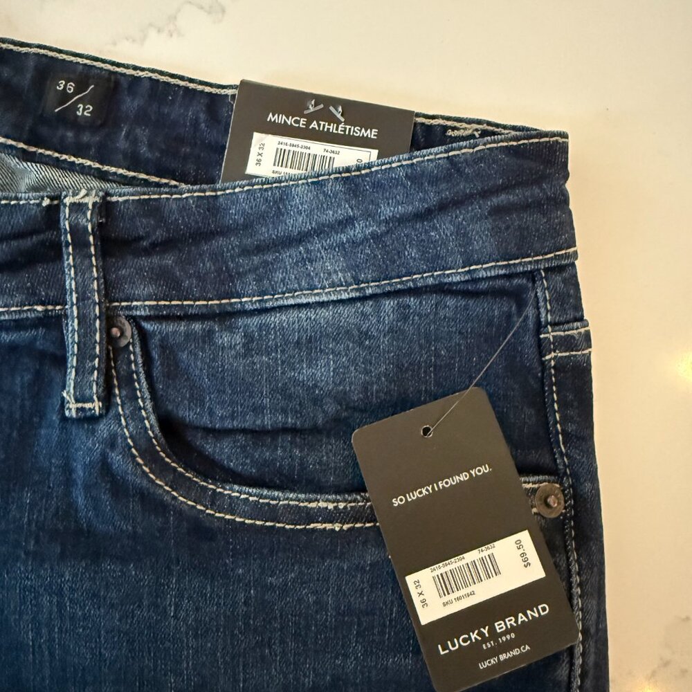 NWT Men's Lucky Brand Athletic Slim Jeans (36 x32) - Picture 2 of 7